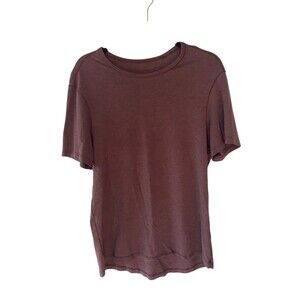 Lululemon Fundamental T-Shirt Mens Size S Maroon Classic Fit Tech Basic Gym